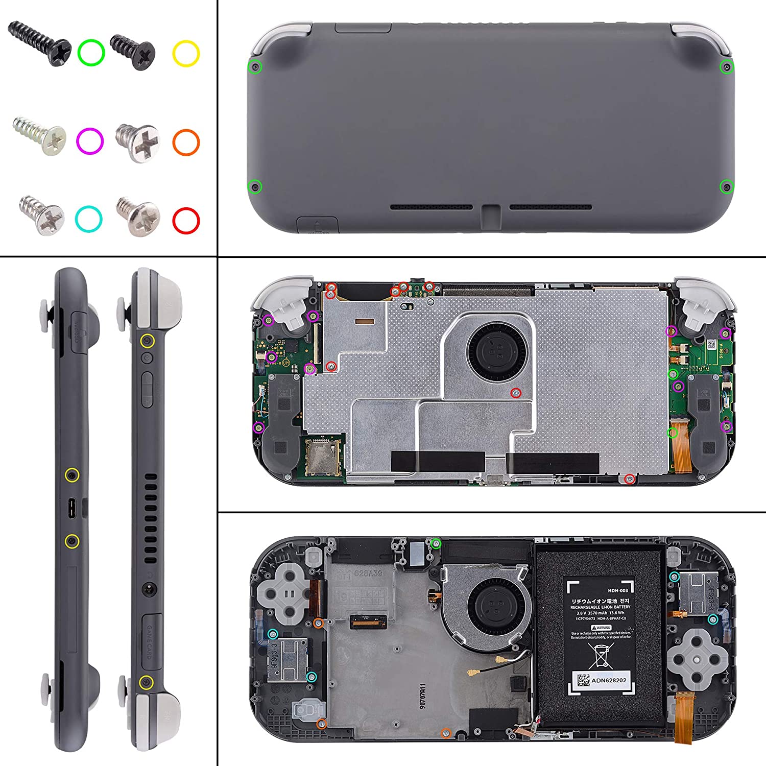 eXtremeRate Chrome Silver Glossy Button Set for Nintendo Switch Lite - Full Replacement ABXY, D-Pad, Home, Capture, Plus/Minus, L/R/ZL/ZR Triggers with Tools | DIY Repair Kit for Switch Lite HL602 | Perfect for Gaming Enthusiasts & Controller Customization