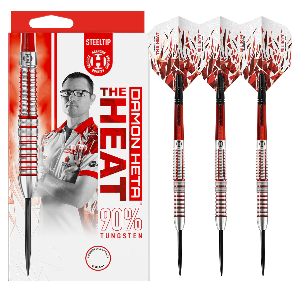 Premium Damon Heta V2 Steel Tip Darts - 90% Tungsten Professional Darts for Tournament Play & Home Practice | Perfect for Bars, Pubs & Competitive Leagues