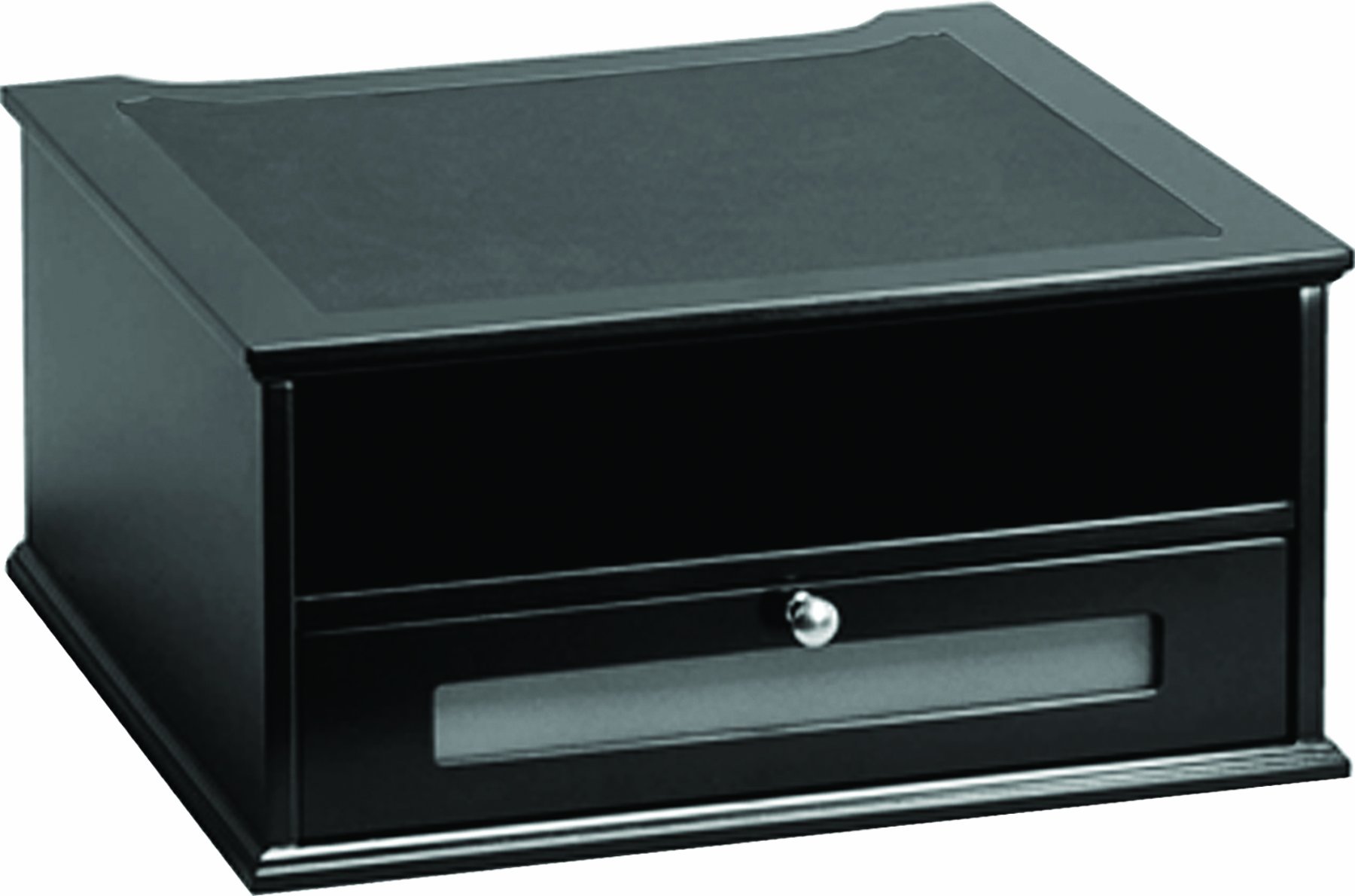 Victor Midnight Black Collection 1175-5 Wood Monitor Stand Riser - Ergonomic Desktop Organizer for Home & Office Workspace
