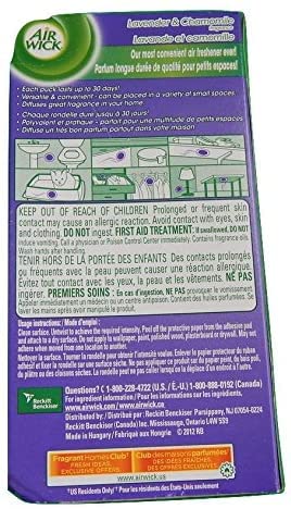 Air Wick Stick Ups Small Spaces Air Freshener - Lavender & Chamomile Scent, 2-Count (Pack of 4) | Long-Lasting Fragrance for Bathroom, Closet, Office & Car | Odor Eliminator & Home Deodorizer