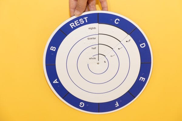 Braille Music Wheel - Portable Tactile Music Notation for Visually Impaired Musicians - Perfect for Learning, Composing, and Performing Music