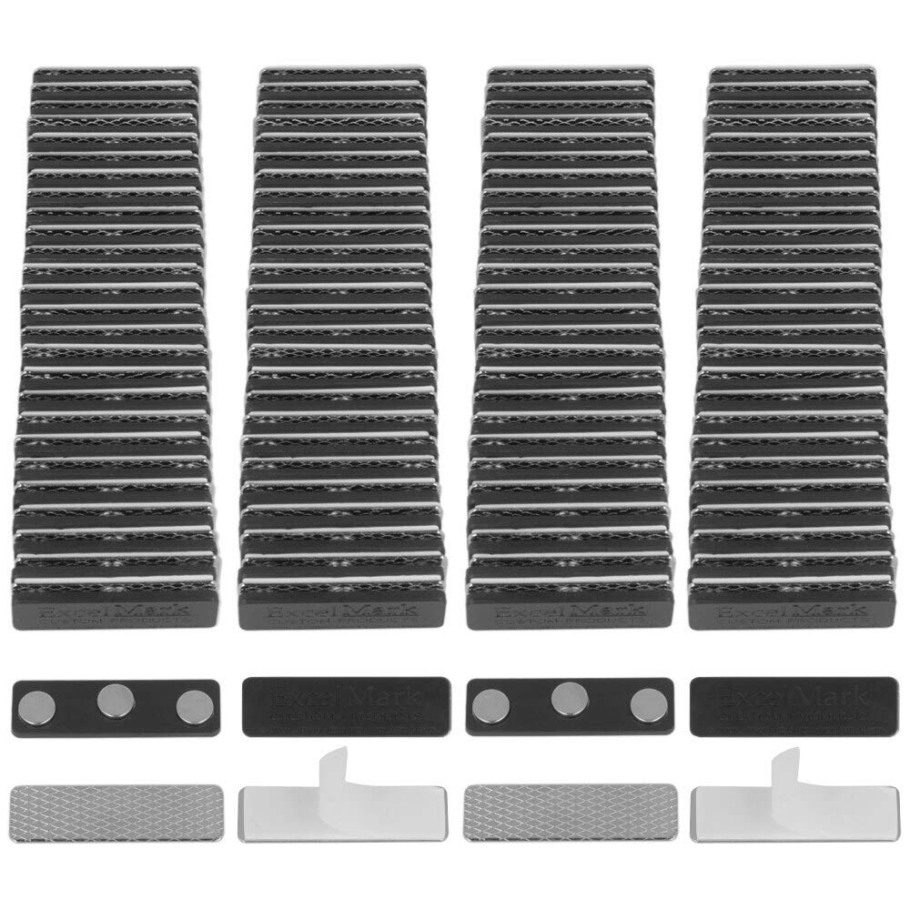 ExcelMark 100-Pack Magnetic Name Badge Holders with Strong 3 Magnets - Perfect for Conferences, Events, and Workplace Identification