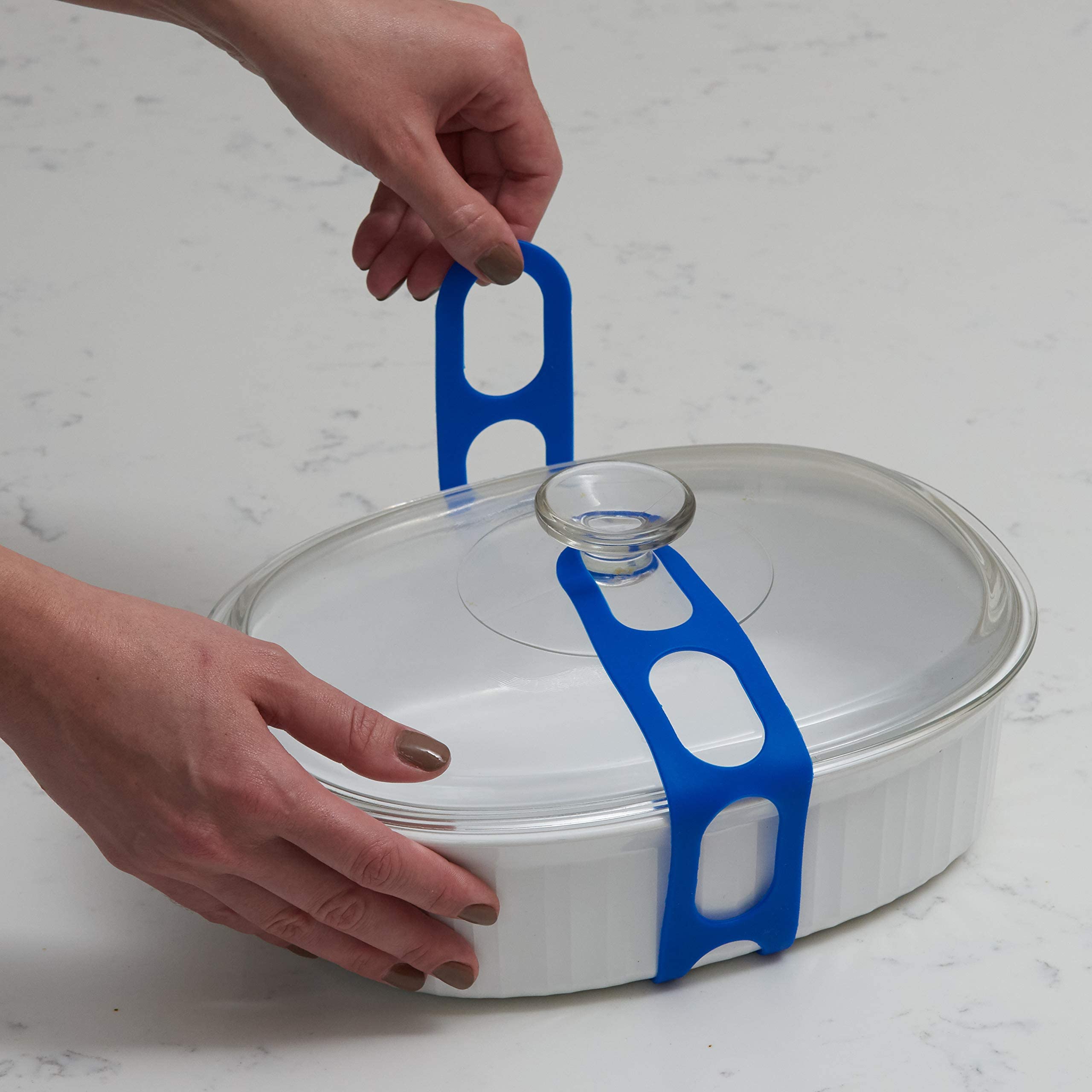 Universal Reusable Lid Latch Strap for Crockpots, Casserole Dishes, Pots & Pans - Secure Lid During Transport - Perfect for Picnics, Potlucks & Travel