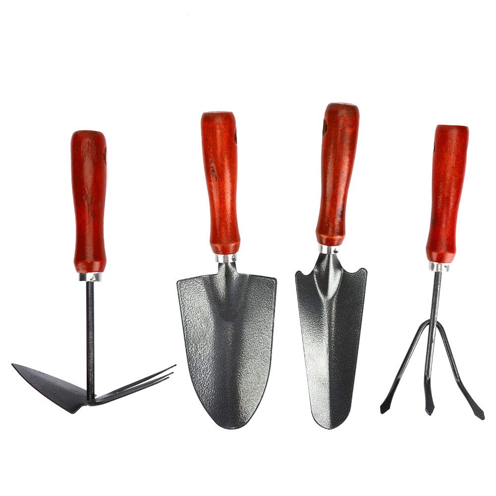 Stainless Steel Garden Shovel Set - 4 Pcs Heavy Duty Gardening Tools Kit for Planting, Digging & Weeding - Perfect for Flower Beds, Vegetable Gardens & Outdoor Landscaping