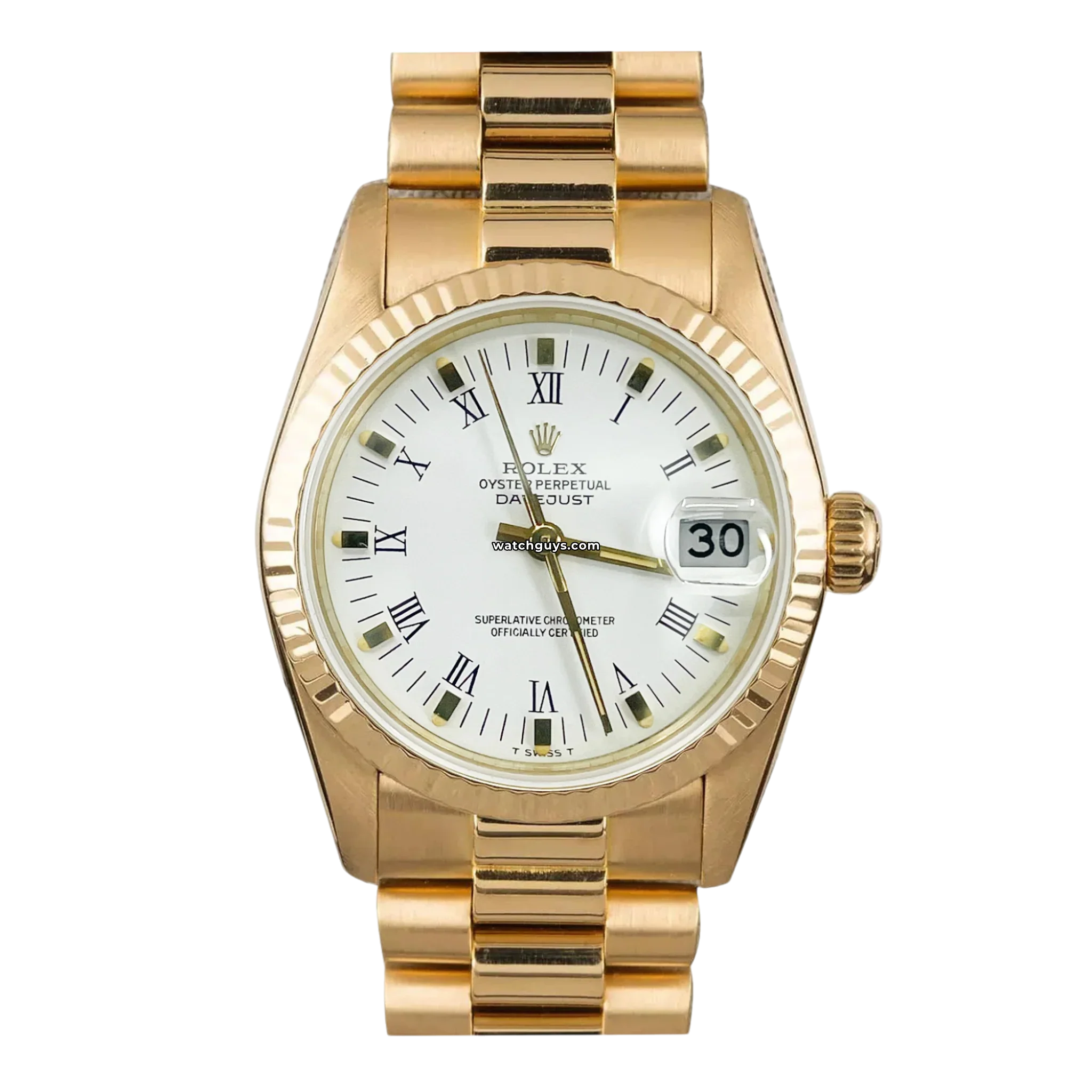 Rolex Datejust 68278 Men's Watch - 18K Yellow Gold & Stainless Steel, White Dial with Roman Numerals - Luxury Dress Watch for Business & Formal Occasions