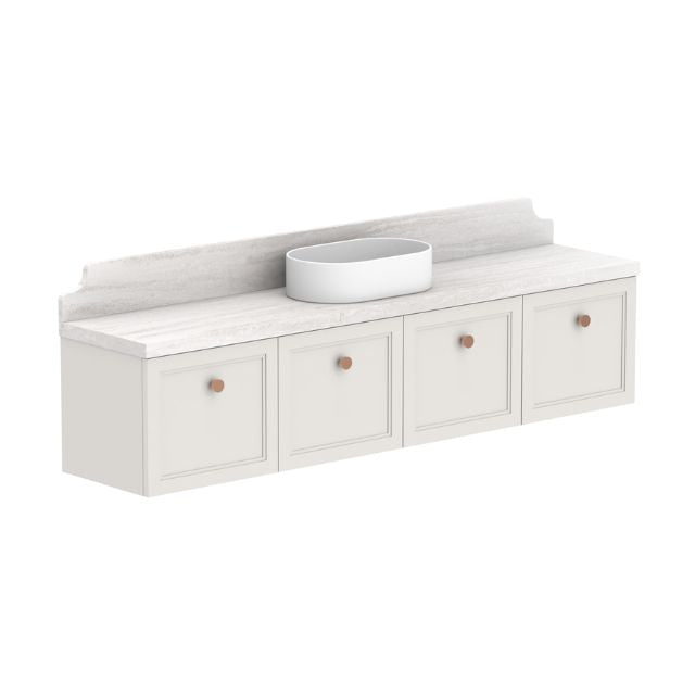 ADP Mabel Wall-Mounted Vanity with Durasein Countertop - Modern Bathroom Sink Cabinet for Small Spaces, Perfect for Apartments & Powder Rooms
