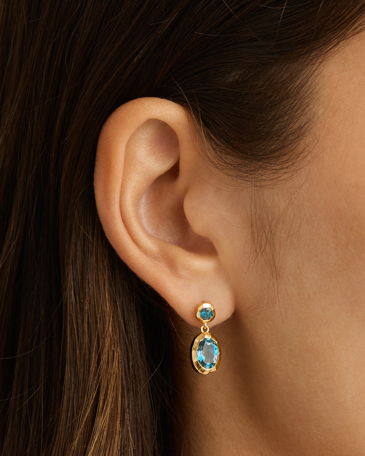 18K Gold Vermeil Sacred Jewel Topaz Earrings for Women - Elegant Dangle Earrings for Wedding, Party & Special Occasions