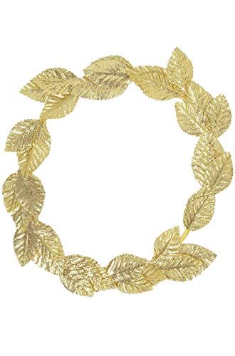 PMU Roman Wreath Costume Headband - Gold Leaf Crown for Women - Perfect for Halloween, Cosplay, Themed Parties & Greek Goddess Costumes