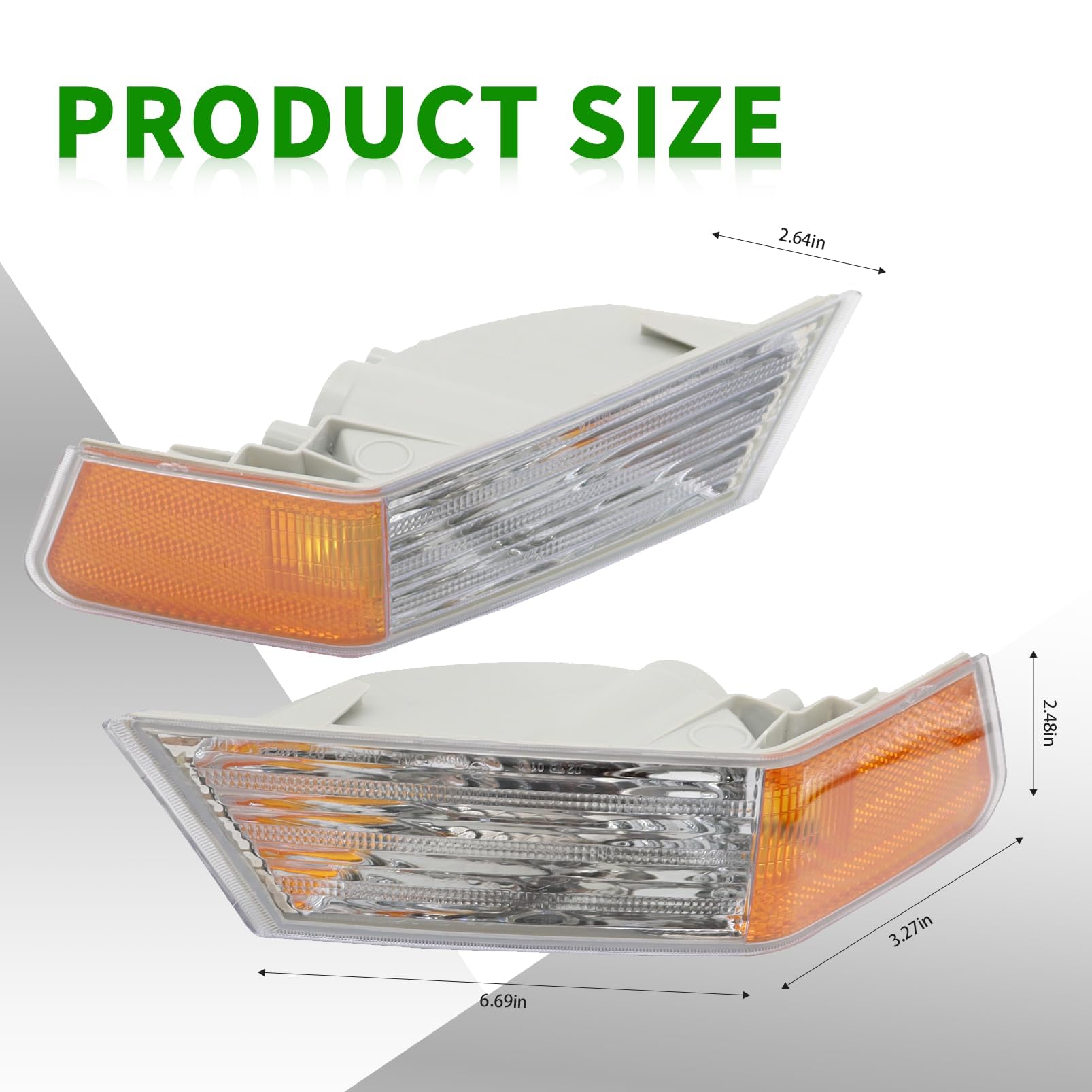 2007-2017 Jeep Patriot Replacement Front Turn Signal Lights - Compatible with Part Numbers 68004180AC, 68004181AC, CH2527102, CH2526102 - Durable Amber Lens for Enhanced Visibility & Safety - Perfect for Off-Roading, Daily Commuting & Night Driving