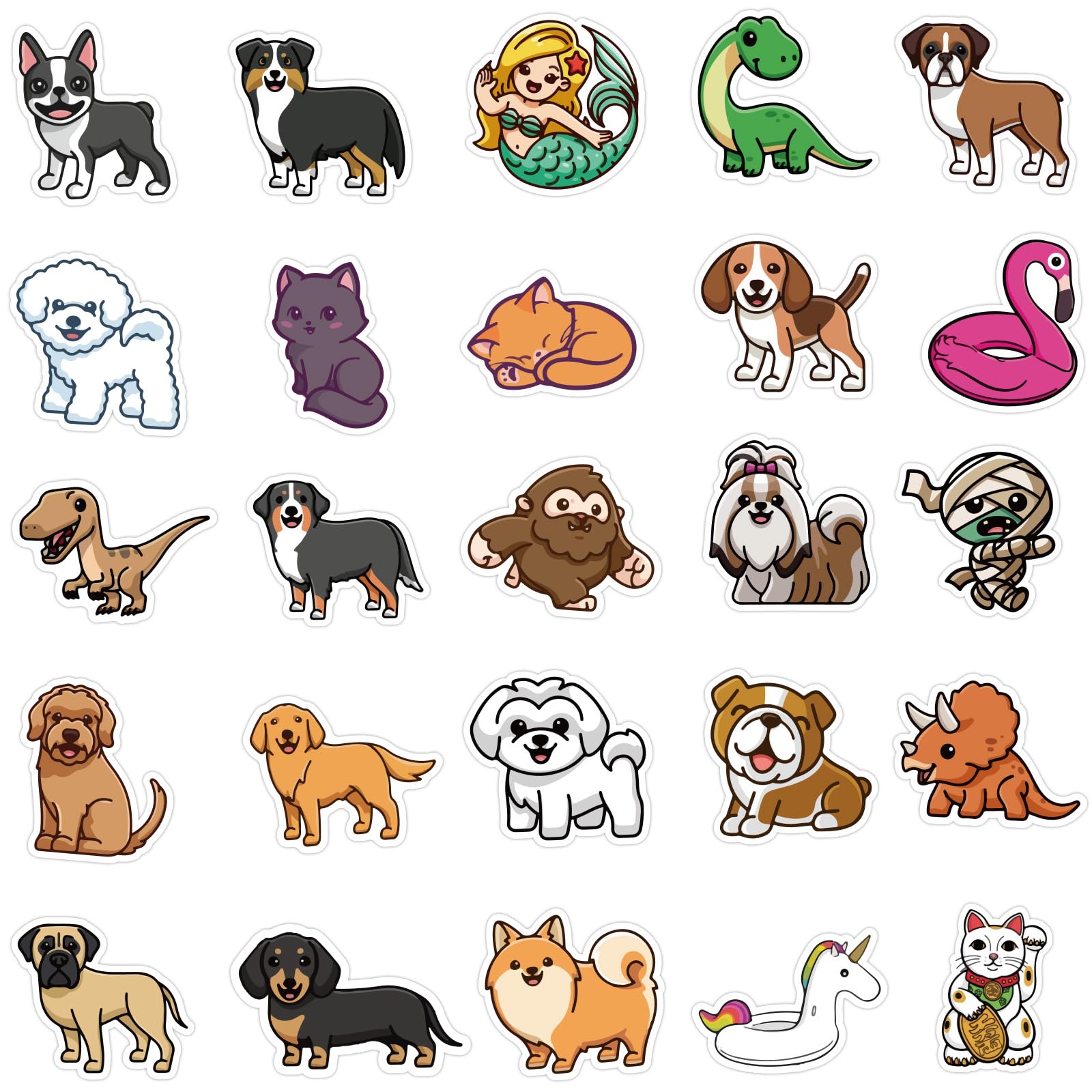 100Pcs Cute Animal Stickers - Waterproof Vinyl Decals for Laptop, Phone, Water Bottle, Skateboard, Bumper - Fun Kids & Teens Room Decor, DIY Crafts, School Supplies - Durable Adhesive for Indoor & Outdoor Use