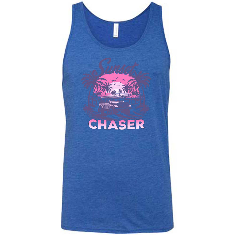 Sunset Chaser Graphic T-Shirt for Men & Women - Casual Unisex Tee for Beach Vacation, Music Festivals & Outdoor Adventures