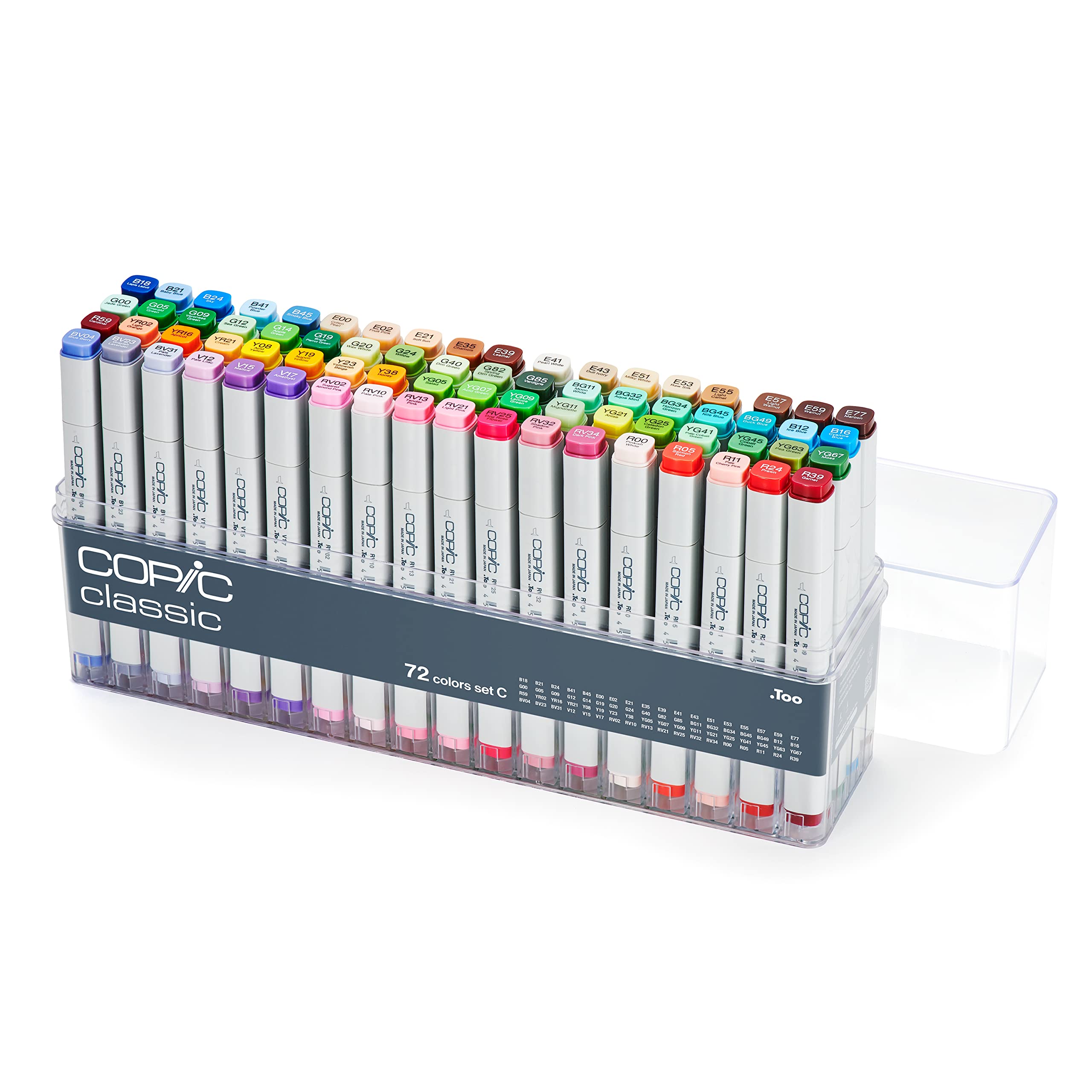 Copic Classic Alcohol Markers - 72 Vibrant Colors Set C (New Version) for Artists, Illustrators & Designers | Perfect for Sketching, Manga, Fashion Design & Professional Art Projects