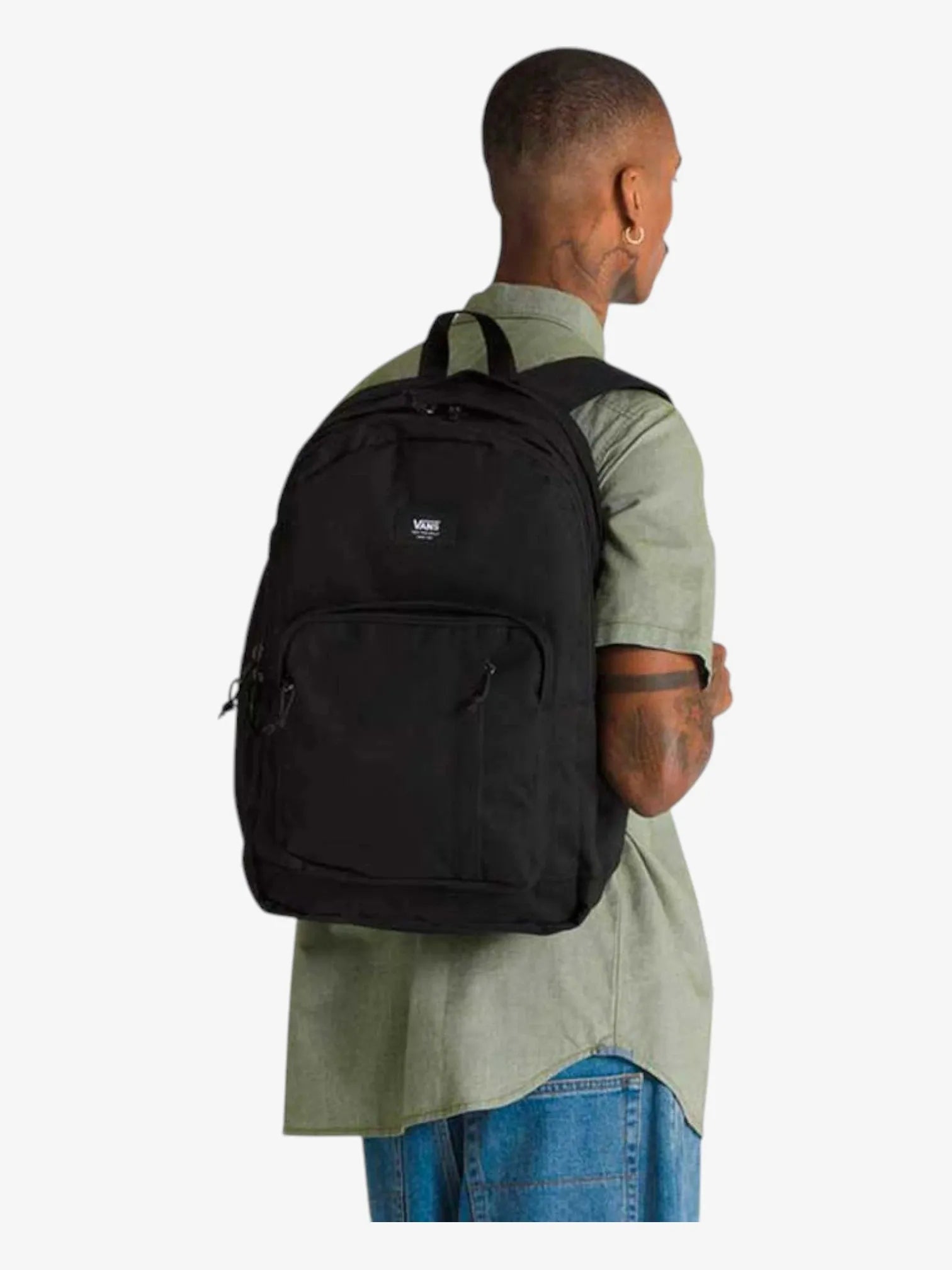 Vans Old Skool Trek Backpack - Black Waterproof Hiking Backpack for Men & Women | Durable School Bag for College, Travel & Outdoor Adventures