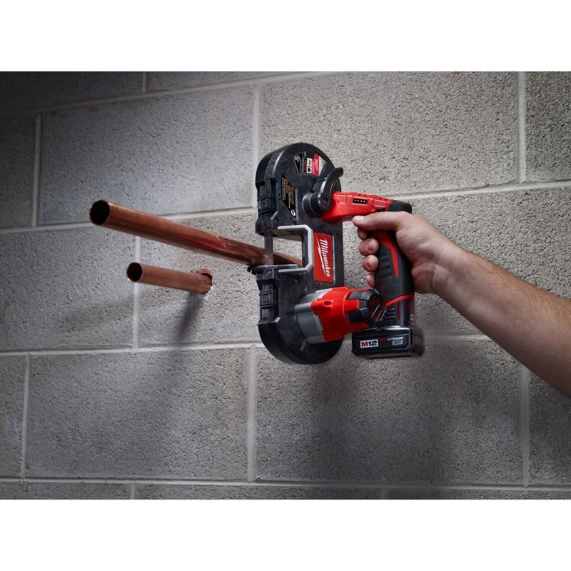 M12 12V Lithium-Ion Cordless Sub-Compact Band Saw Kit (2429-21XC) - Perfect for Plumbing, Electrical Work & DIY Metal Cutting Projects