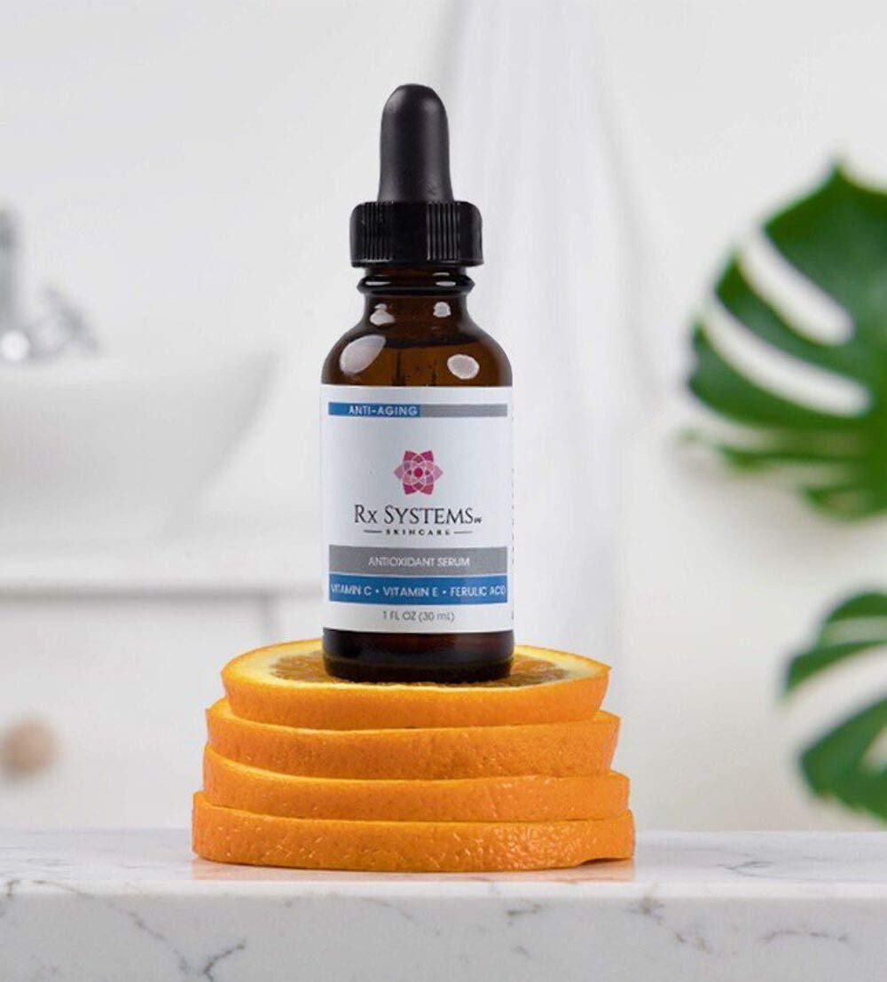 RX Systems PF Antioxidant Serum C - 20% Vitamin C Face Serum for Glowing Skin, Anti-Aging & UV Protection | Brightens Skin & Reduces Blemishes | Day & Night Skincare Routine for Radiant Complexion