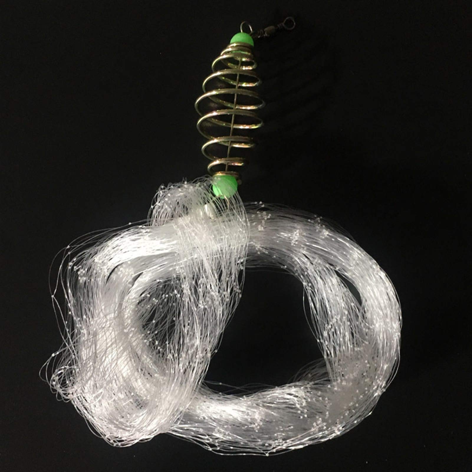 Zkenyao Copper Spring Shoal Fishing Net with Night Luminous Beads & Ball Bearing - Durable Freshwater Fishing Tool for Bass, Trout, and Catfish - Perfect for Night Fishing and Shallow Water Angling