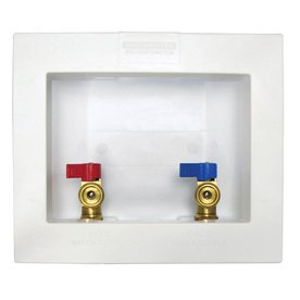 81977 Washing Machine Outlet Box with Brass Quarter Turn Ball Valves - Heavy Duty Laundry Water Shutoff Valve for Home & RV Use