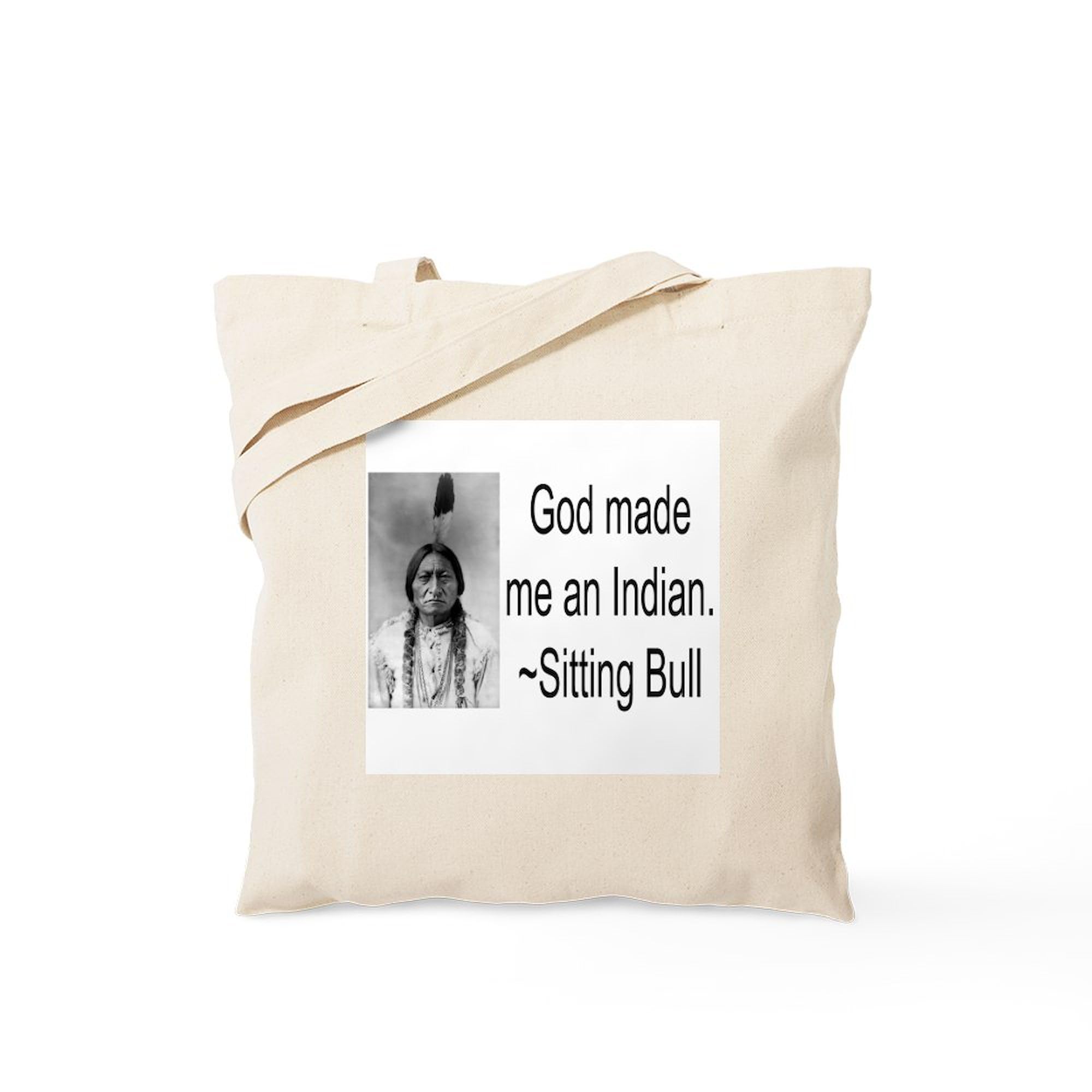 God Made Me An Indian Tote Bag - Natural Canvas Reusable Shopping Bag for Groceries, Beach & Everyday Use | Eco-Friendly Cotton Tote with Inspirational Quote