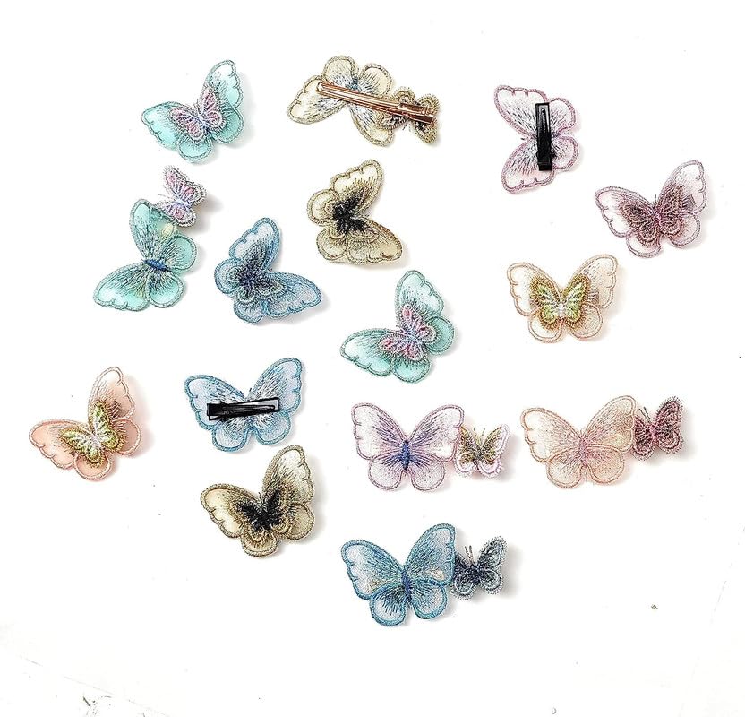 LYTIX 10pcs Colorful 3D Butterfly Hair Clips for Girls - Soft Mesh Hair Barrettes for Kids, Baby & Toddlers - Perfect for School, Parties, Weddings & Everyday Hairstyles
