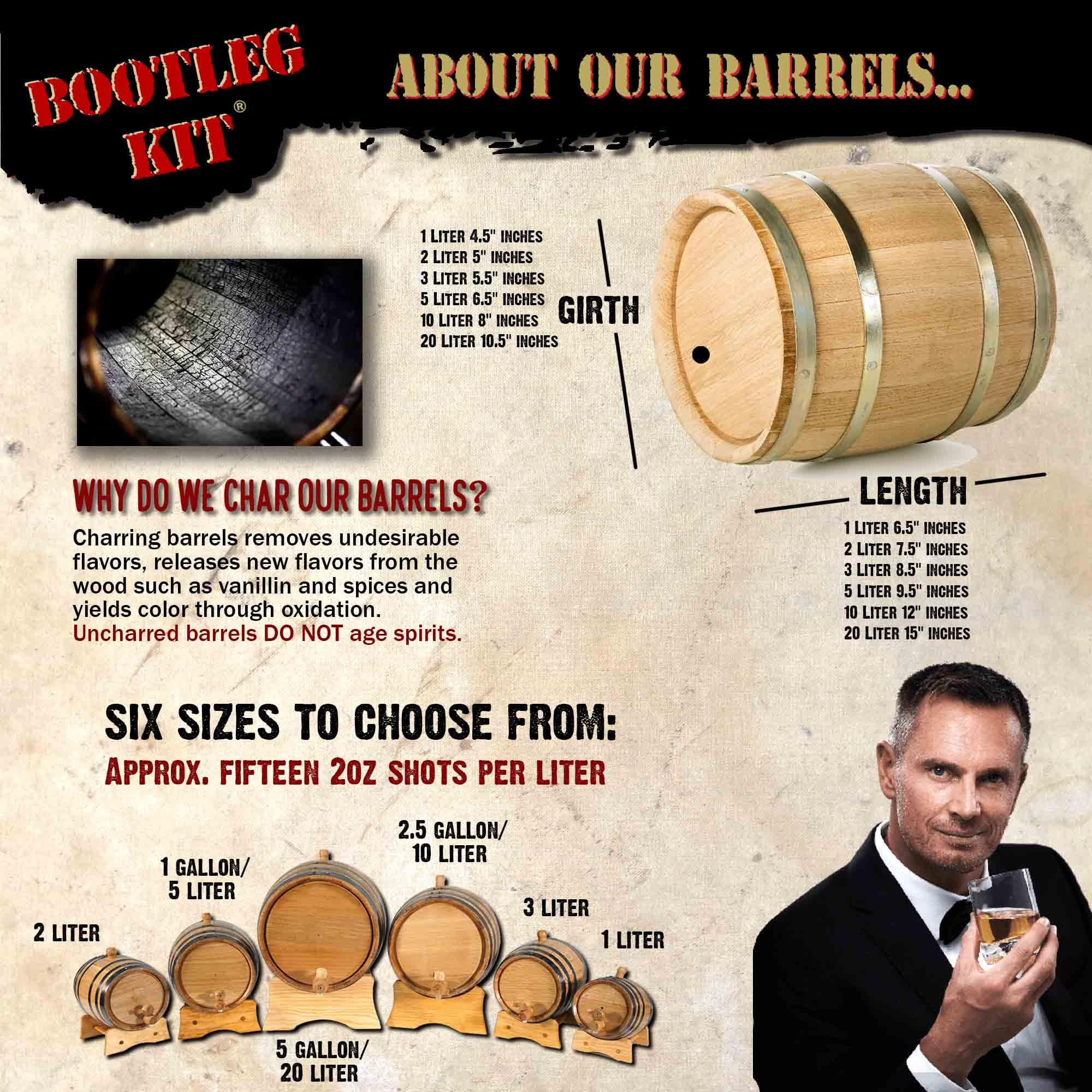 3L Kentucky Bourbon Whiskey Making Kit with Mini Oak Barrel - Complete Cocktail Aging Set Includes Wood Stand, Spigot & Flavoring Essence - Perfect Whiskey Barrel Gift for Men & Home Bar Enthusiasts - Ideal for Home Brewing, Cocktail Crafting & Unique Bourbon Gifts