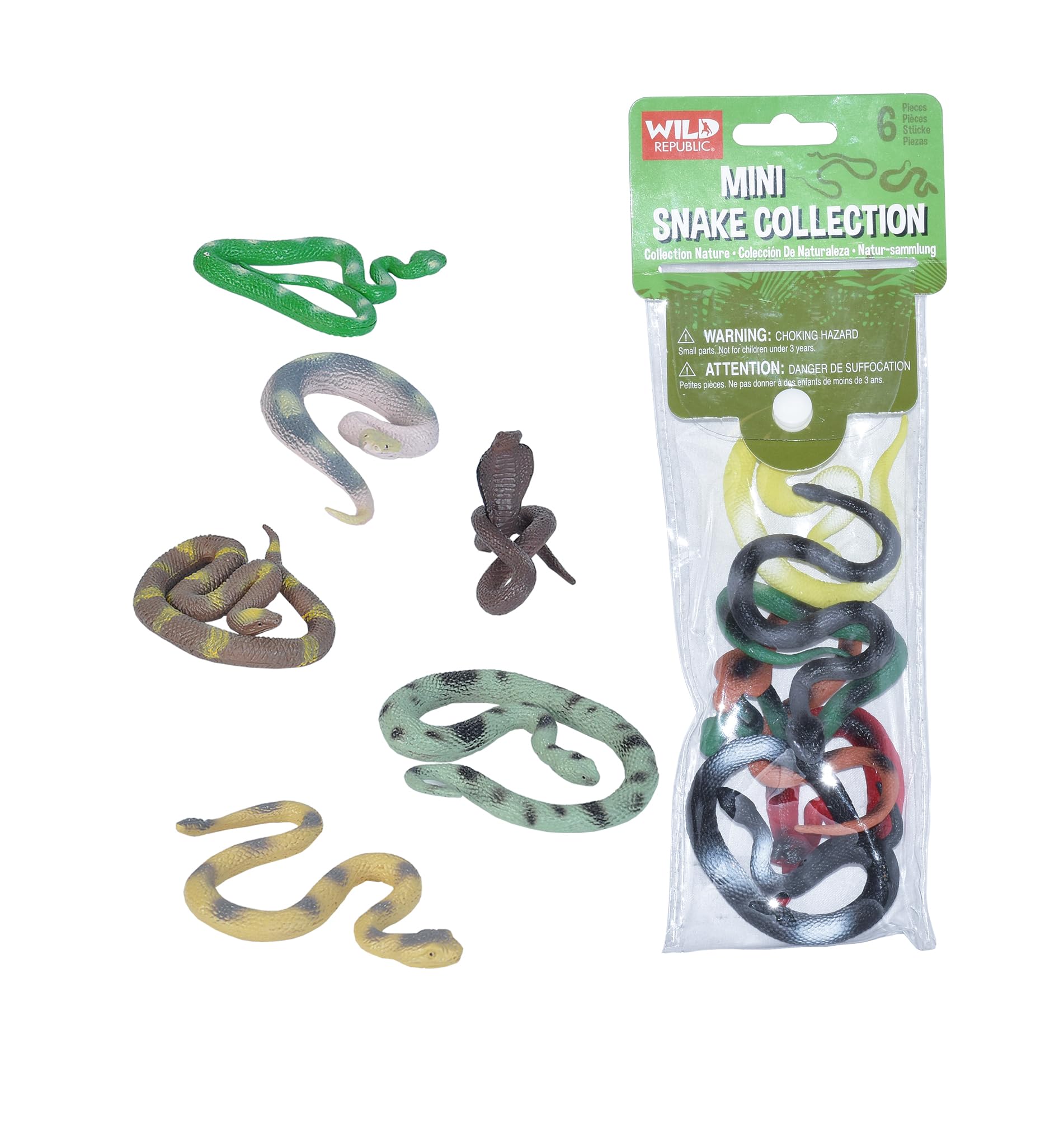 Wild Republic Mini Snake Toy Set - 12 Piece Fake Snakes for Kids, Educational Reptile Learning Toys & Unique Gifts for Children - Perfect for Birthday Parties, Classroom Rewards & STEM Learning Activities