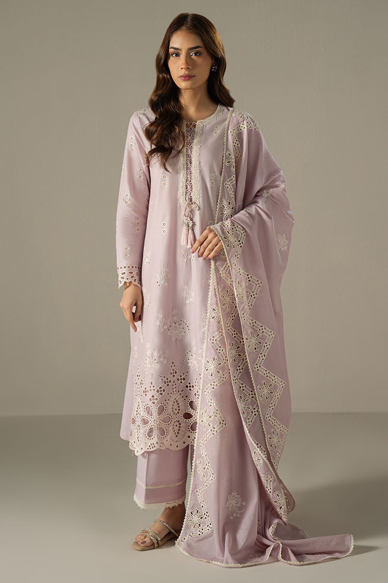 LILAC BLOOM 3-Piece Chikankari Suit Set - Hand Embroidered Floral Kurti with Dupatta & Pants - Traditional Indian Ethnic Wear for Women - Perfect for Weddings, Festivals & Special Occasions