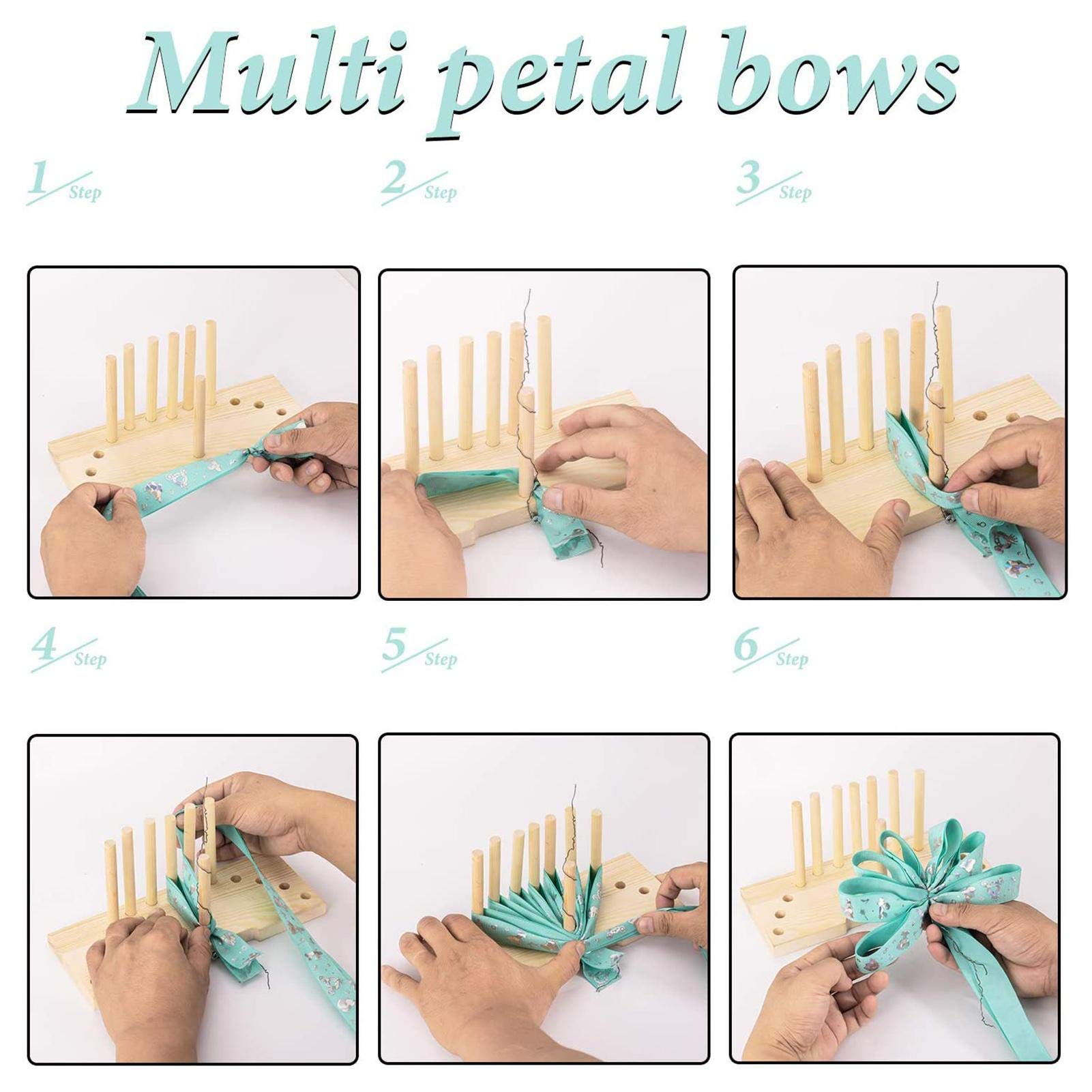 Wooden Bow Maker Tool for Ribbons - DIY Gift Bows, Party Decorations, Hair Accessories, Corsages & Holiday Wreaths - Perfect for Crafting, Gift Wrapping, Wedding Decor and Seasonal DIY Projects