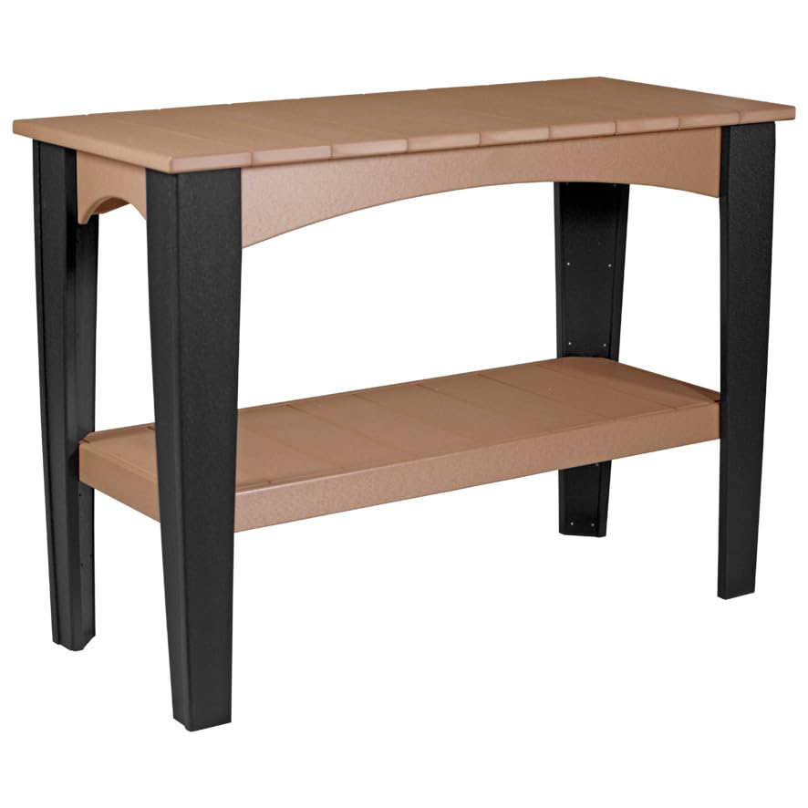 Poly Lumber Buffet Table - Cedar & Black Outdoor Dining Furniture for Patio, Deck & Backyard | Durable & Weather-Resistant Island Buffet Table by Furniture Barn USA