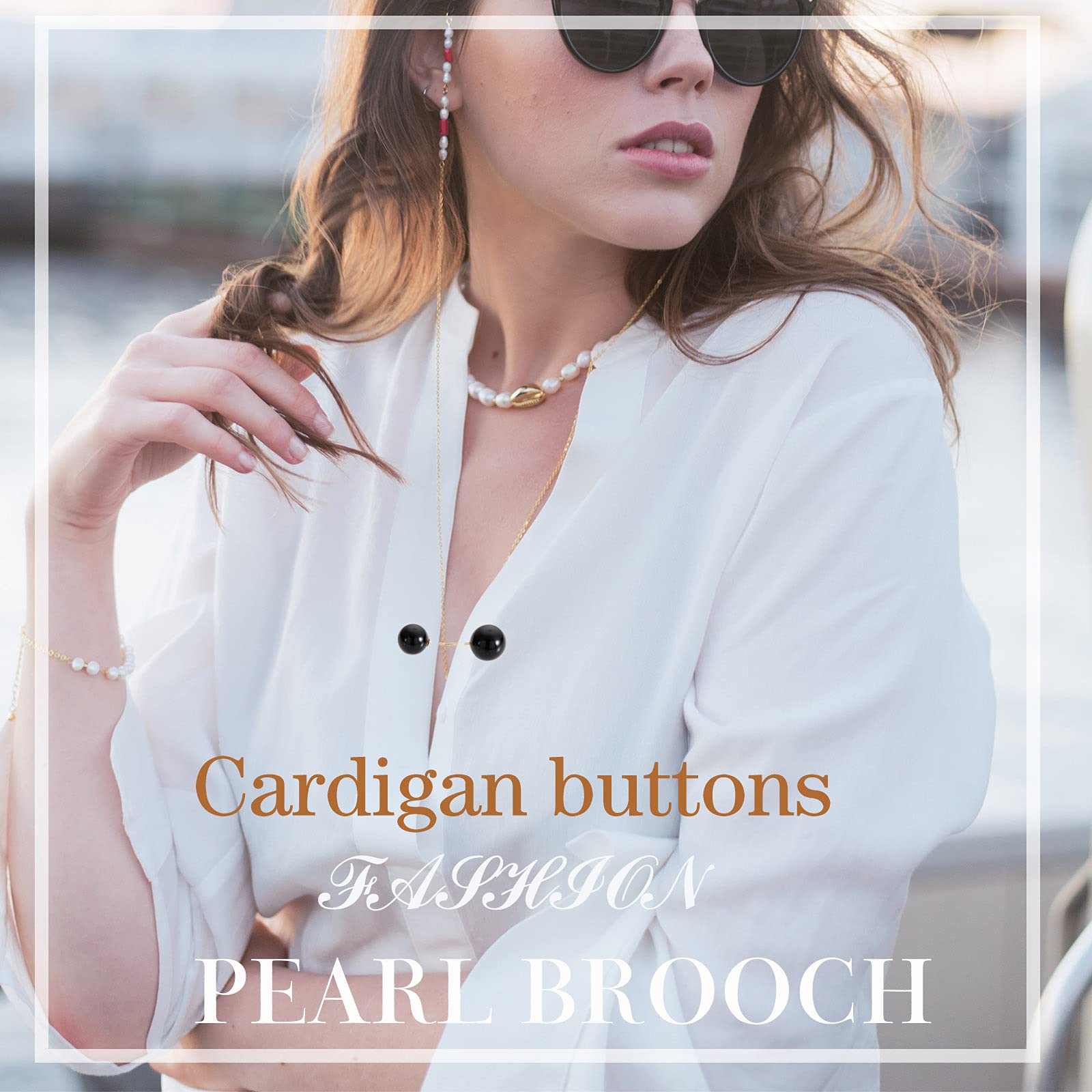 WILLBOND 6-Piece Artificial Pearl Brooch Pins - Elegant Anti-Exposure Neckline Safety Pins & Sweater Shawl Clips for Women - Perfect for Weddings, Parties & Formal Events (2 Stylish Designs)