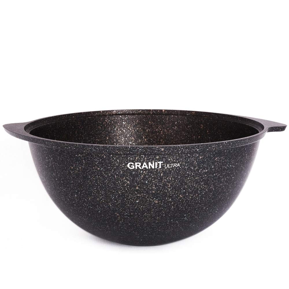 Premium Aluminum Kazan Pot with Lid - Non-Stick Coated 4.5L Asian Wok for Perfect Pilaf, Camping & Outdoor Cooking | Cast Iron Frying Pan with Glass Lid | Durable Cauldron for Home & Professional Chefs