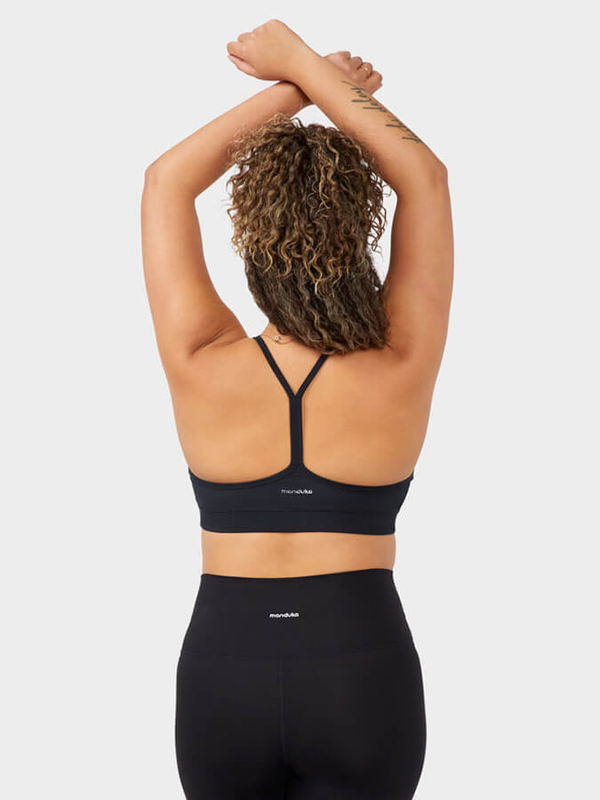 Manduka Foundation Women's Yoga Bra - High Support Sports Bra for Running, Gym & Workout - Breathable & Comfortable Activewear for Fitness & Yoga Practice