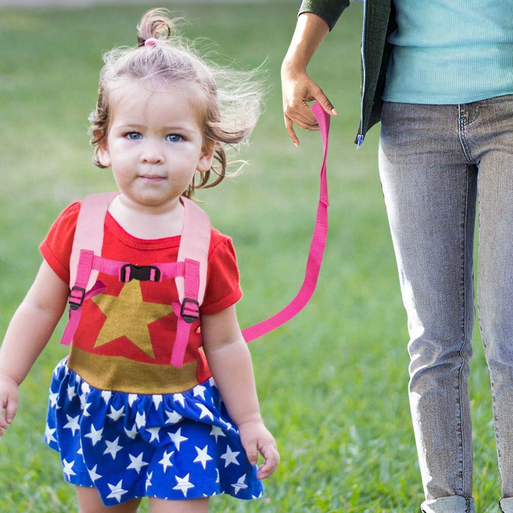 AGSDON Toddler Backpack with Removable Safety Leash - 9.5 Inch Cute Butterfly Design Kids Bookbag for Daycare, Travel & Outdoor Adventures