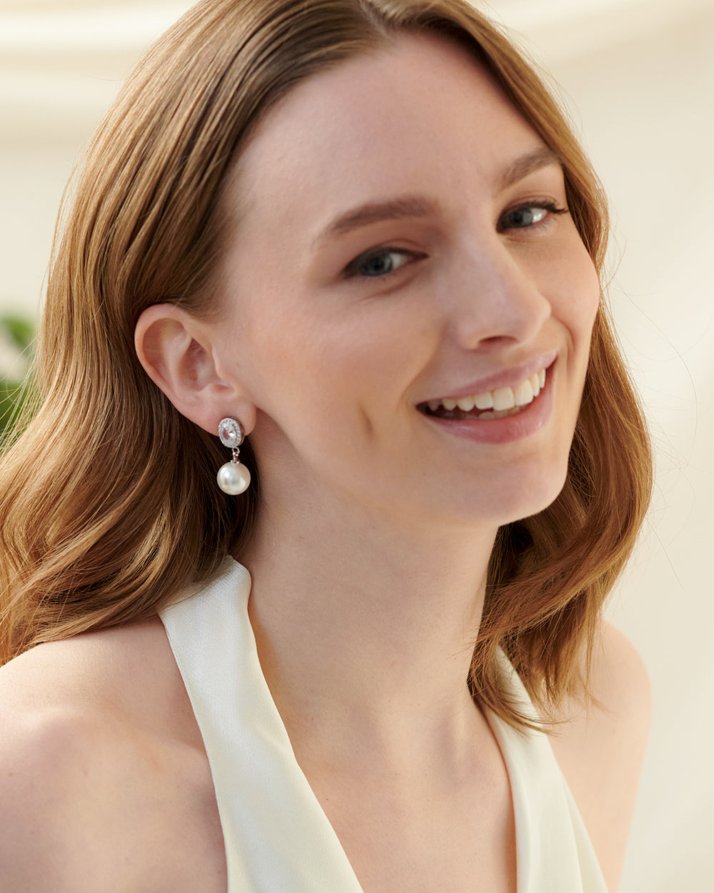 Lucia Pearl Earrings for Women - Elegant Freshwater Pearl Stud Earrings, Hypoallergenic & Comfortable - Perfect for Weddings, Parties & Everyday Wear