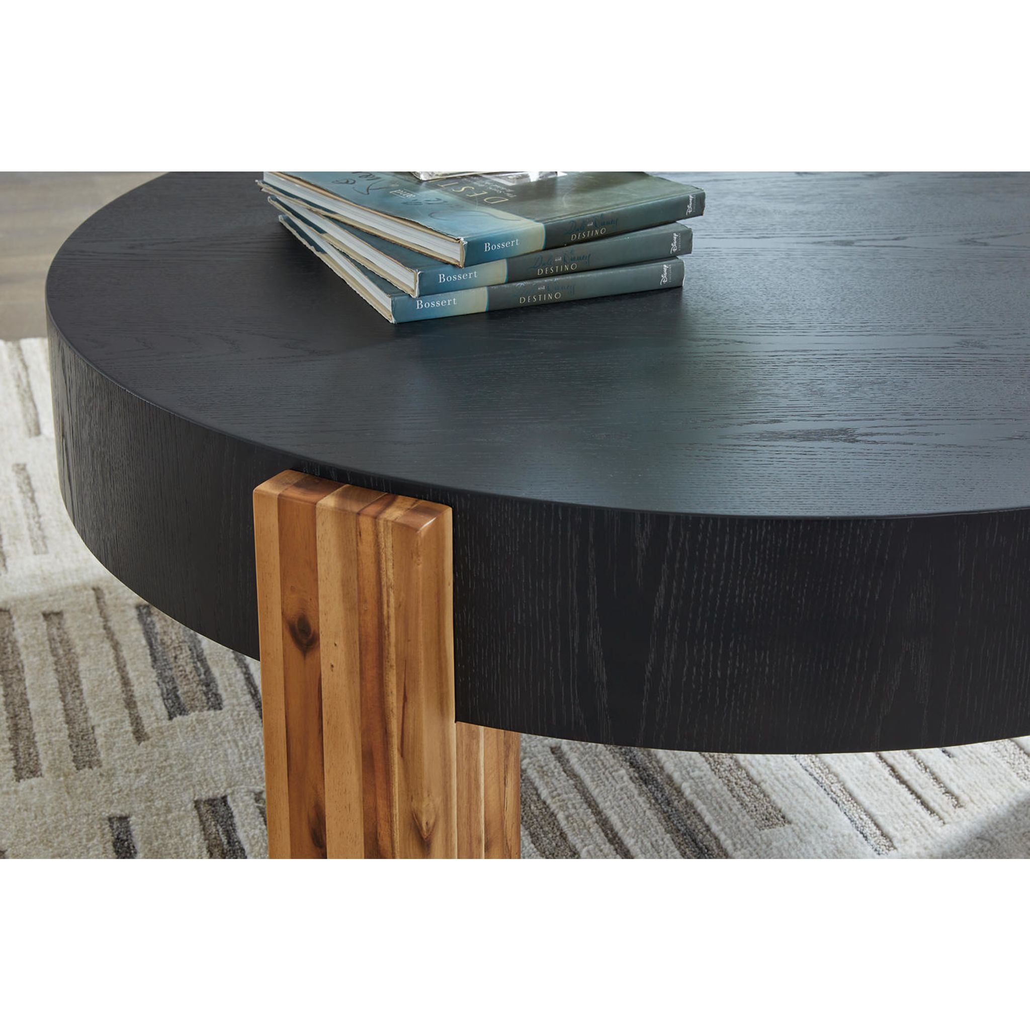 Breenmore 2 Pack Folding Tables - Black & Natural Wood Finish | Portable Lightweight Tables for Indoor/Outdoor Use, Camping, Picnics, Parties & Events