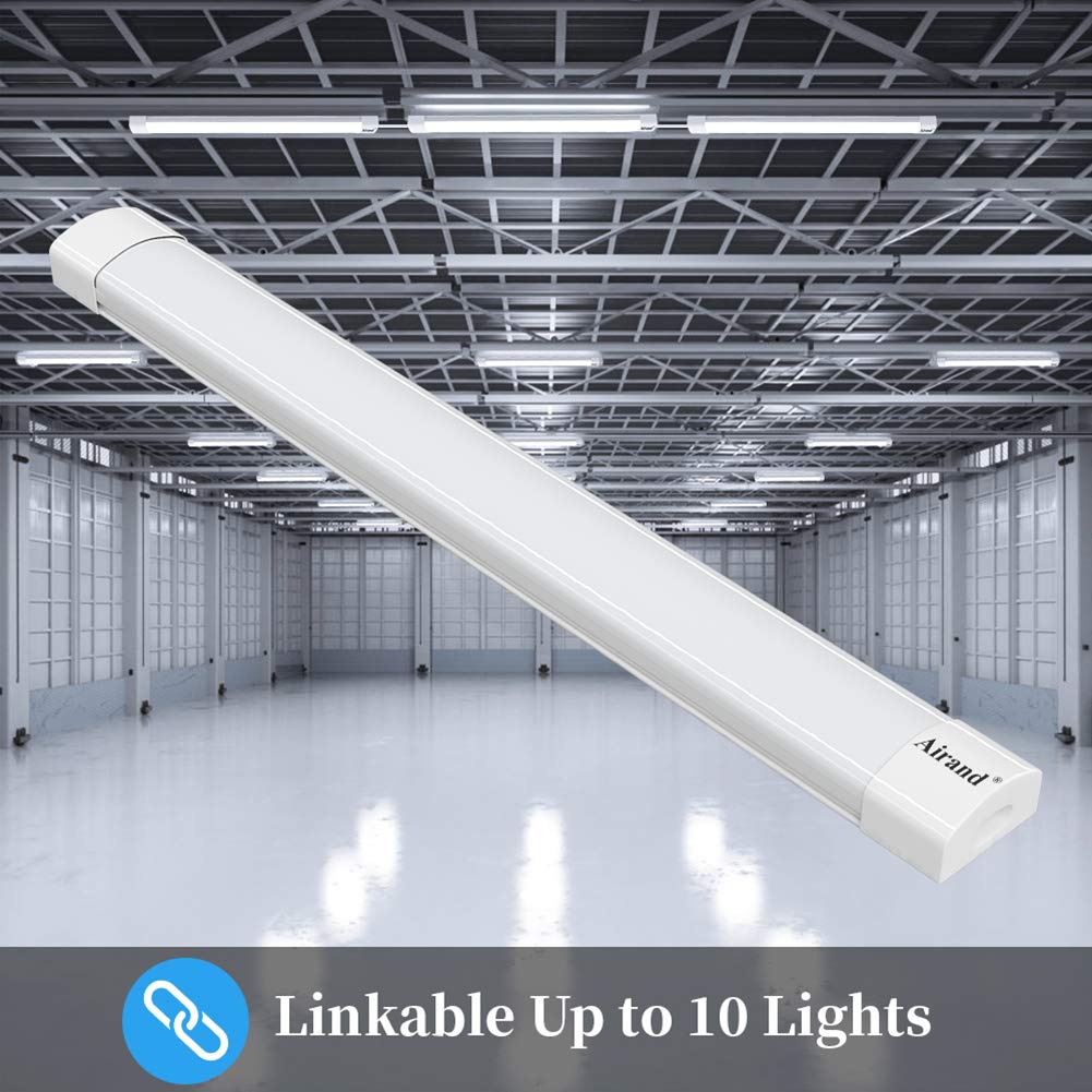 4FT LED Ceiling Light Fixture 5000K Daylight, 36W 3600 LUX IP66 Waterproof LED Shop Light for Garage, Closet, Under Cabinet - Bright Work Light for Hallway, Warehouse & Commercial Spaces