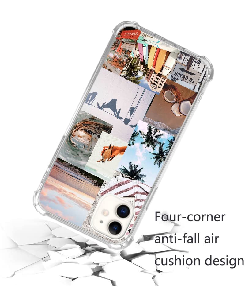 Summer Surfing Phone Case Compatible with iPhone 11 - Beach Coconut Forest Design Soft TPU Bumper Cover for Women & Men | Perfect for Beach Vacations, Pool Parties & Outdoor Adventures