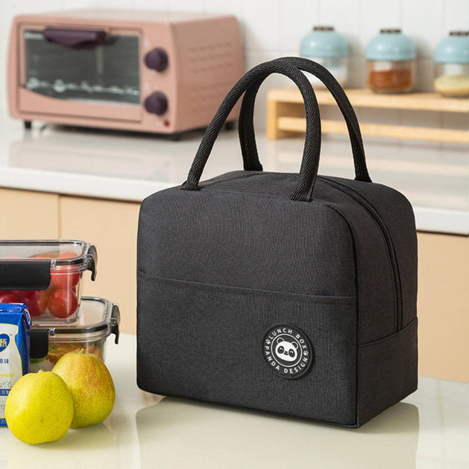 Insulated Canvas Lunch Bag - Thermal Insulated Portable Lunch Box for Kids & Adults, School Bento, Office & Picnic Food Storage - Perfect for School, Work, Travel & Outdoor Activities