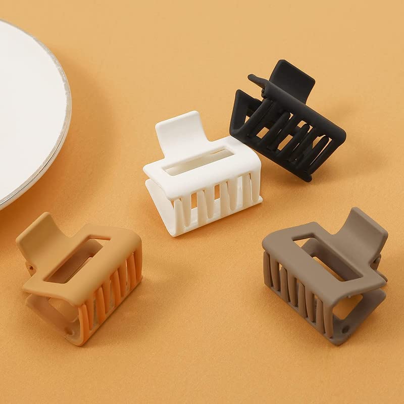 RECTYO GALLERY Small Hair Claw Clips for Women - 1.57 Inch Mini No Slip Square Hair Clips for Thin to Medium Hair | Perfect for Ponytails, Buns & Everyday Styling | Hair Accessories for Women & Girls