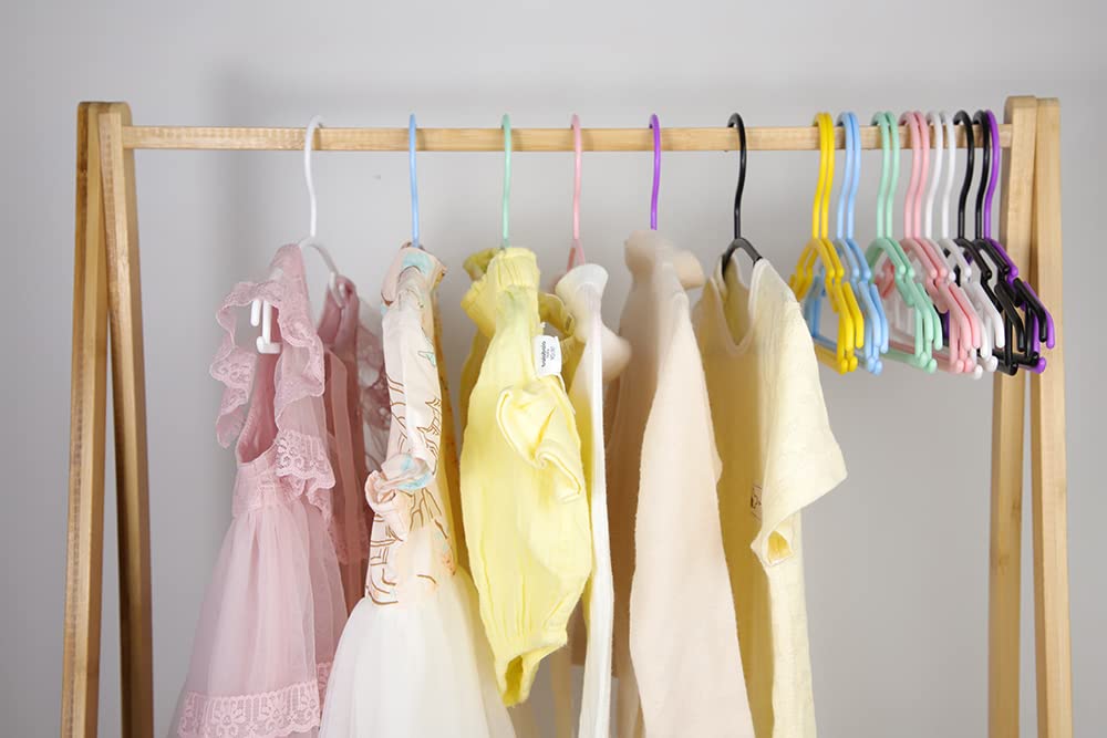 GoodtoU 100-Pack Plastic Baby Clothes Hangers for Closet - Blue Infant & Toddler Hangers for Organizing Kids' Wardrobe | Perfect for Nursery, Daycare & Travel