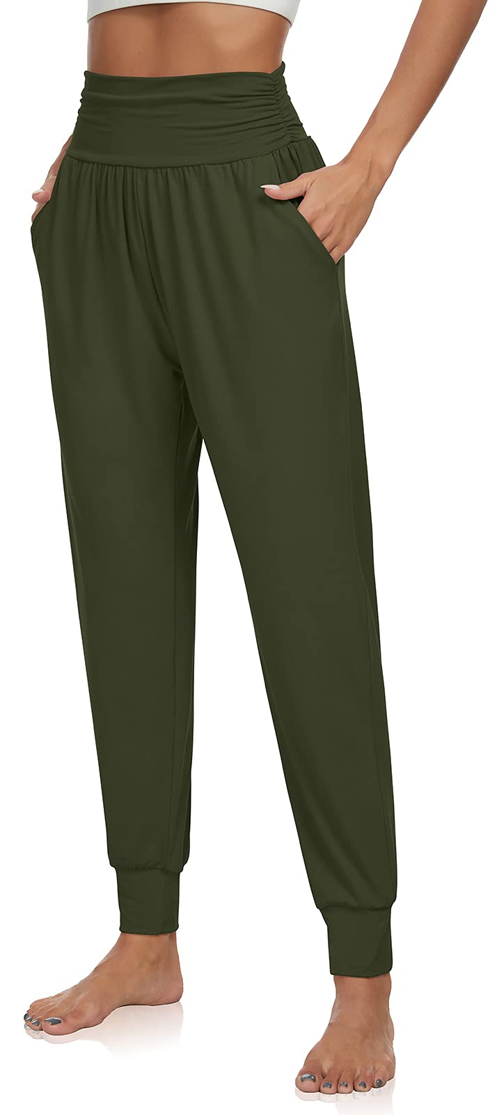 UEU Women's Cozy Yoga Joggers - Loose Fit Workout Sweatpants with Pockets | Soft Lounge Pants for Yoga, Running, Gym & Relaxing at Home