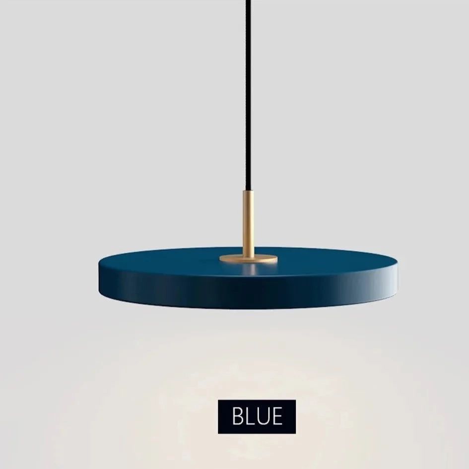Minimalist Metal Plate Asteria Pendant Light - Modern Ceiling Hanging Lamp for Dining Room, Kitchen, Bedroom & Living Room Decor