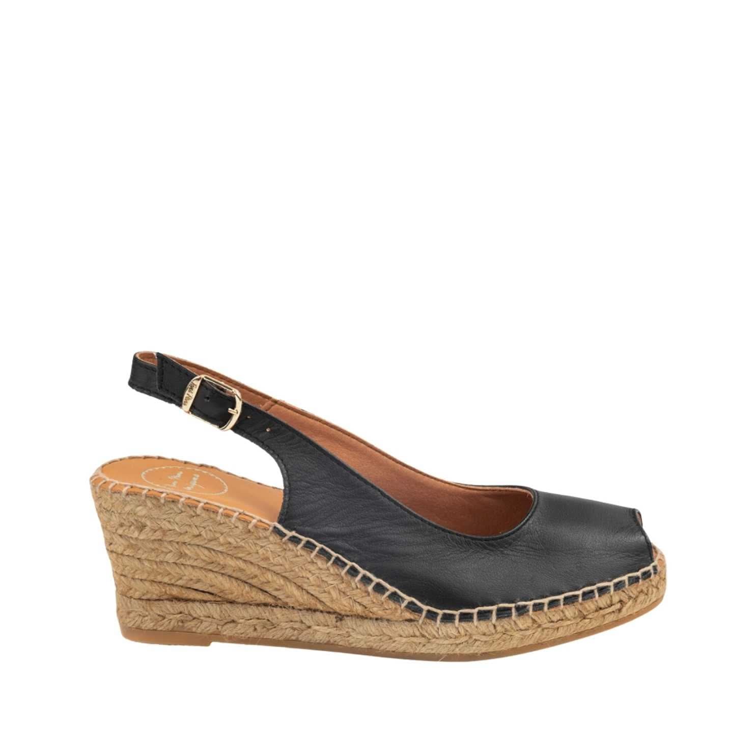 Women's Plain Leather Wedge Espadrilles - Comfortable Summer Sandals for Beach, Vacation & Casual Outings | Croacia