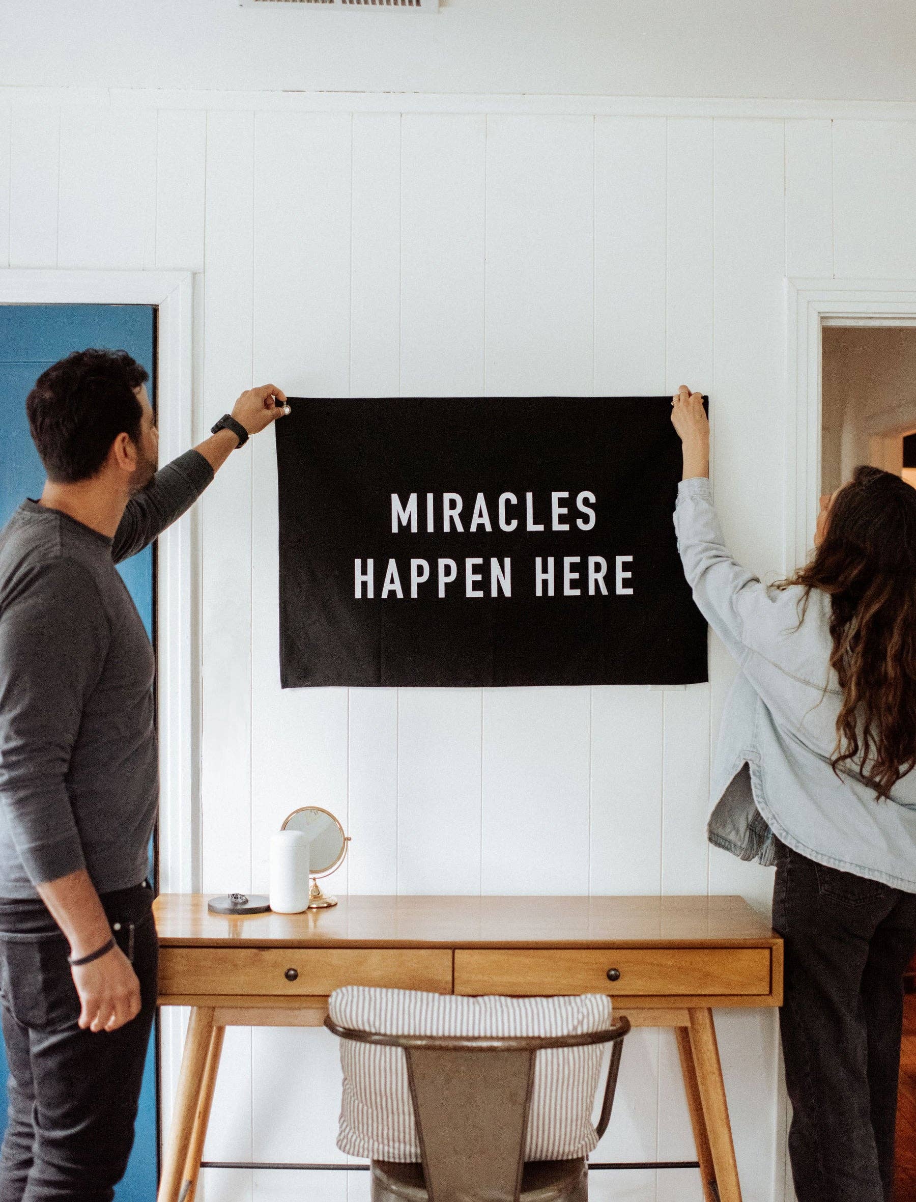 Miracles Happen Here - Premium Canvas Banner for Church Events, Weddings & Inspirational Decor | Durable & Waterproof