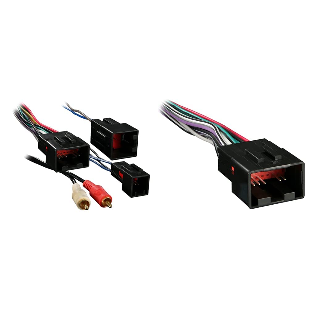 Metra 70-5701 Premium Sound Wiring Harness with RCA for Select Ford Vehicles & Metra 70-1771 16-Pin Radio Wiring Harness for 1998-Up Ford/Lincoln/Mazda Cars - Perfect for Car Audio Installation and Stereo Upgrades