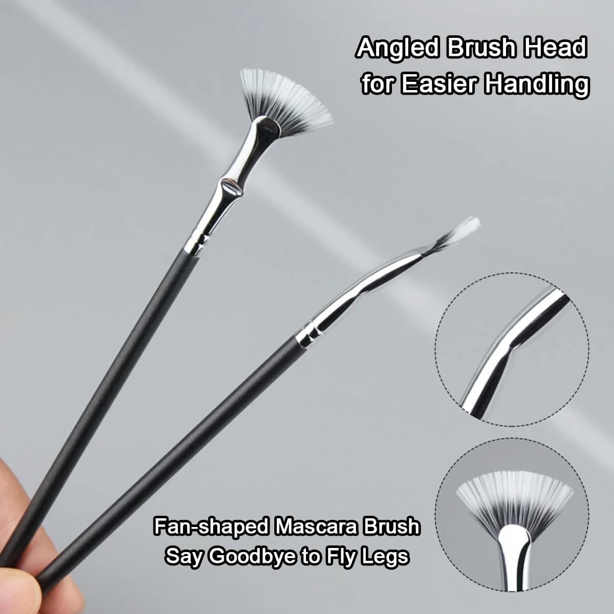 2024 New Folding Angle Scalloped Lash Brush - Soft Bristles Eyelash Comb & Lengthening Makeup Tool (3PCS) for Natural, Dramatic & Everyday Looks - Perfect for Home, Travel & Professional Makeup Artists