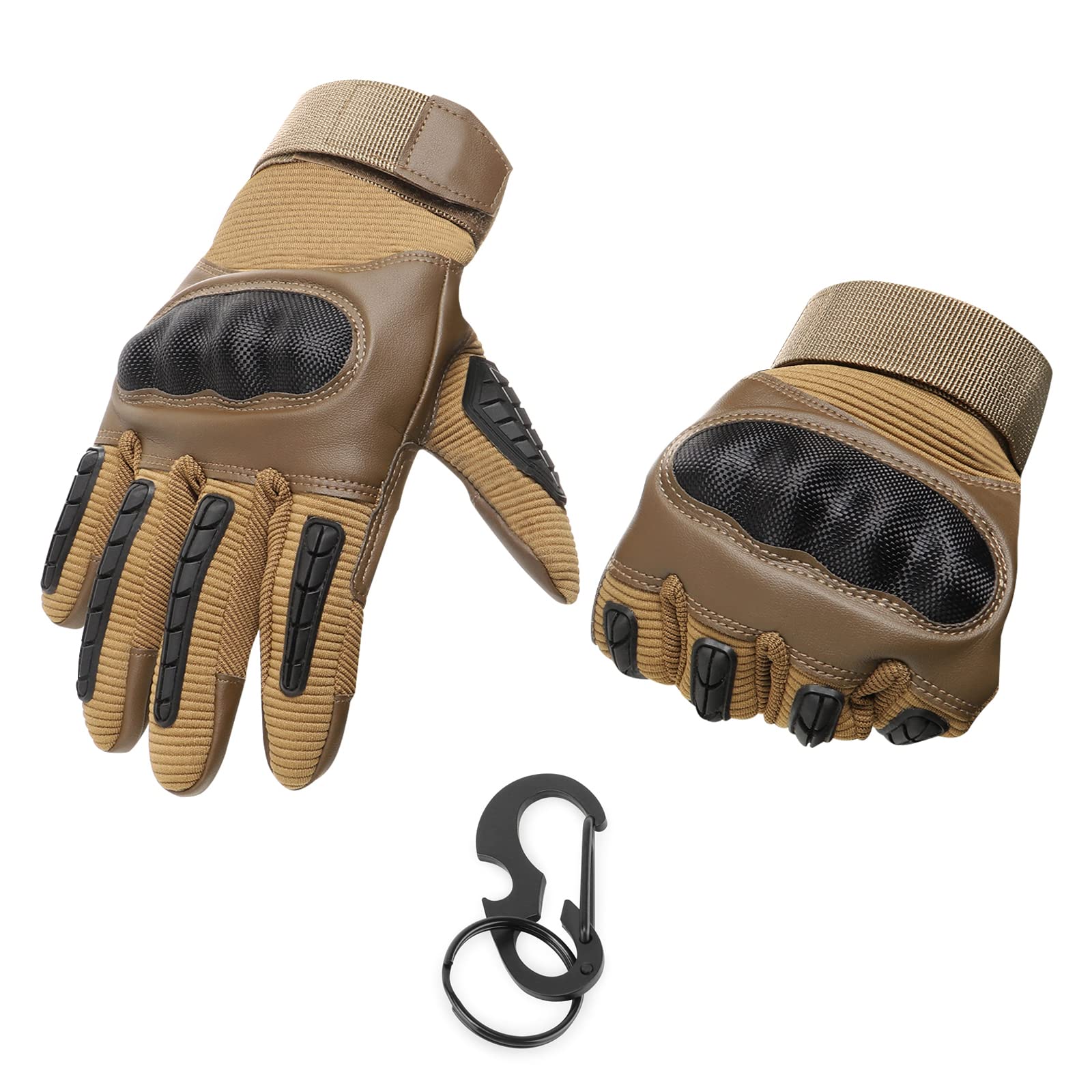 TECHPICCO Tactical Gloves for Men - Touchscreen Compatible Military Gloves for Outdoor Sports, Hunting, Hiking & Shooting | Durable Full Finger Army Gloves for Cold Weather & Tactical Use