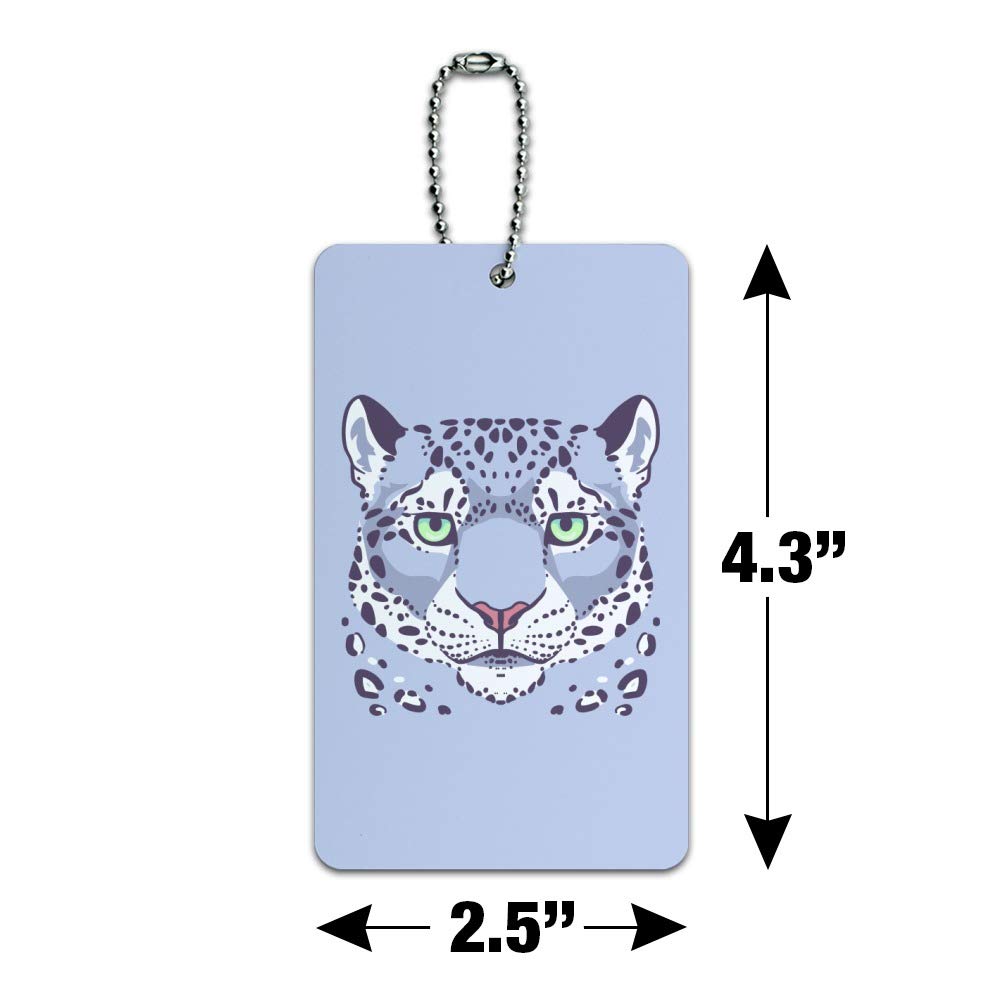 Spotted Snow Leopard Print Luggage Tag - Durable Suitcase ID Card Holder for Carry-On Bags | Perfect for Travel, Business Trips & Vacation Identification