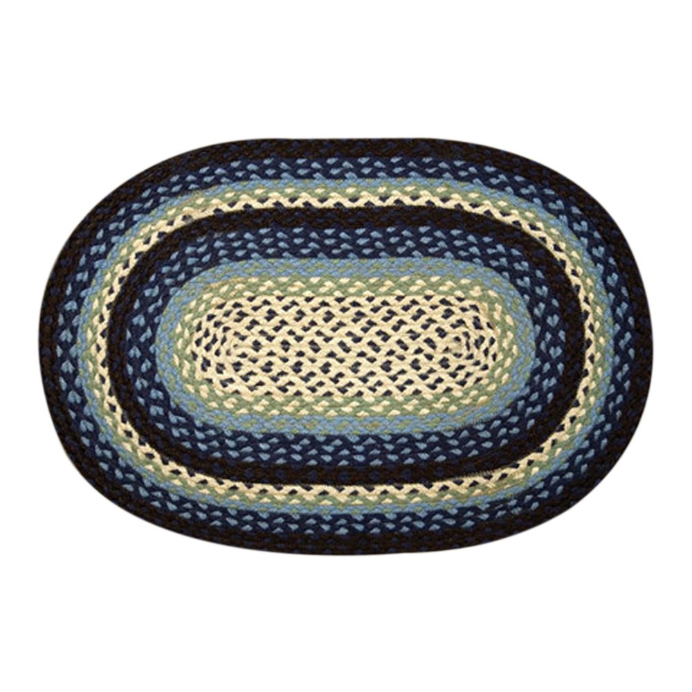 Earth Rugs 4x6 Feet Oval Area Rug - Soft Blueberry & Crème Bohemian Style Non-Slip Living Room Rug for Bedroom, Nursery & Home Decor