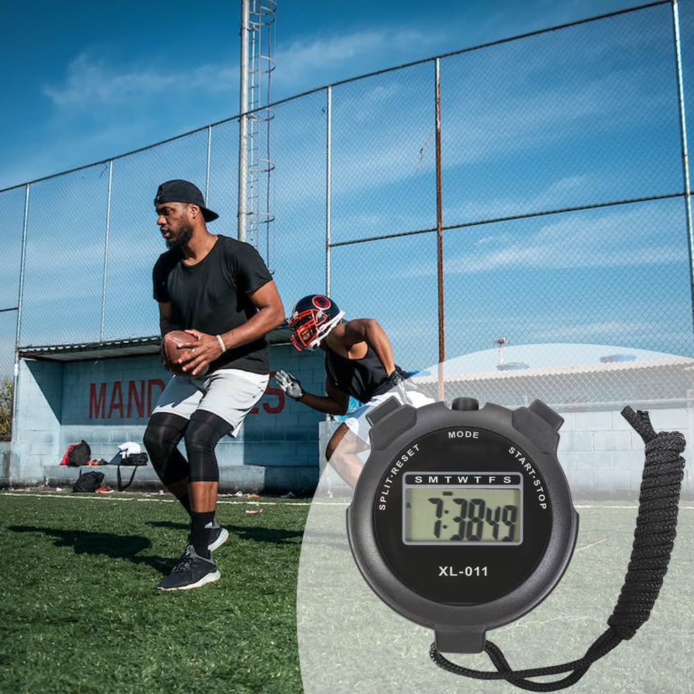 16-Pack Multi-Function Digital Stopwatch Timer with Large LCD Display, Date/Time & Alarm - Ideal for Sports Coaches, Fitness Trainers, Referees & Track Events | Waterproof & Shockproof Design for Outdoor Training & Competition Timing