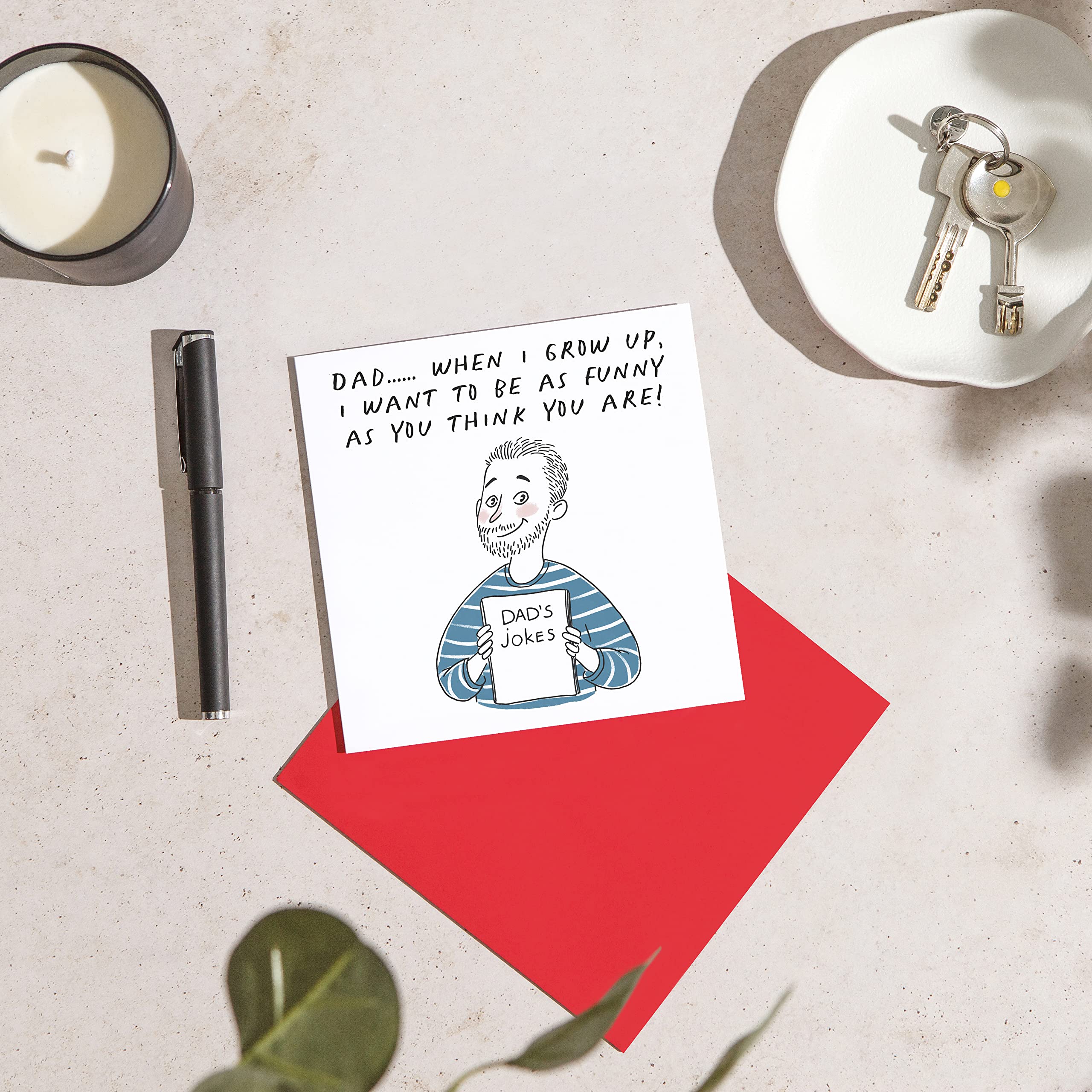 Huxters Funny Dad Birthday Card - Hilarious Dad Jokes for Father's Day & Birthday - 5.8x5.8 Inch Square Greeting Card - Perfect Gift for Dad, Husband, Grandpa - Great for Father's Day, Birthday Celebrations & Special Occasions